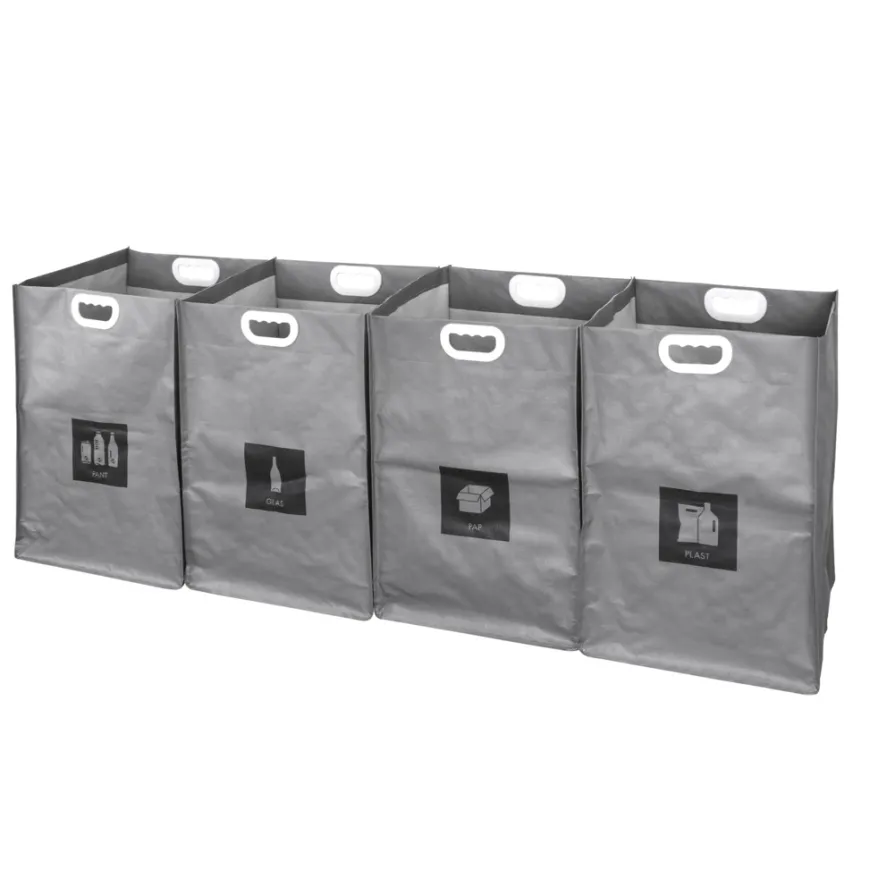 Affaldssorteringsposer m/velcrosystem 4 stk.