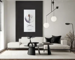 Akustikbillede Art-Acoustic svanen 60 x 120 cm - hvid