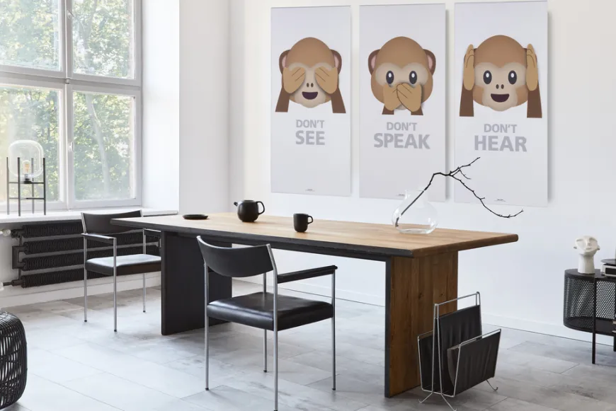 Akustikbillede Art-Acoustic speak 60 x 120 cm - hvid