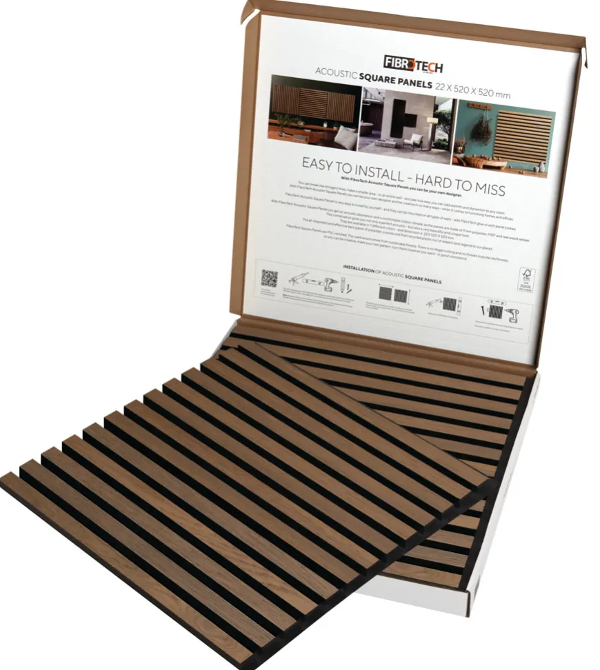 Akustikpanel Square oiled oak 22 × 520 × 520 mm 2-pk.