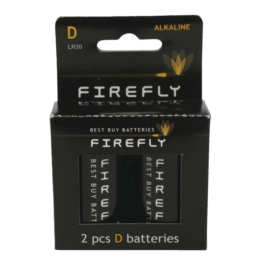Batteri alkaline D LR20 2-pk. - Firefly