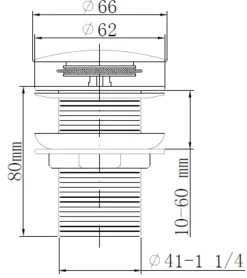 Bundventil pop-up Ø66 × 80 mm kobberfinish