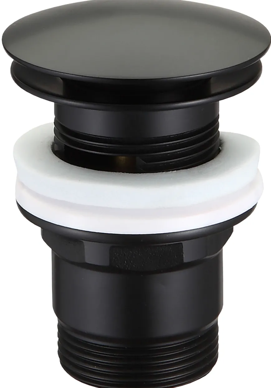 Bundventil pop-up 1 1/4" Ø66 mm sort