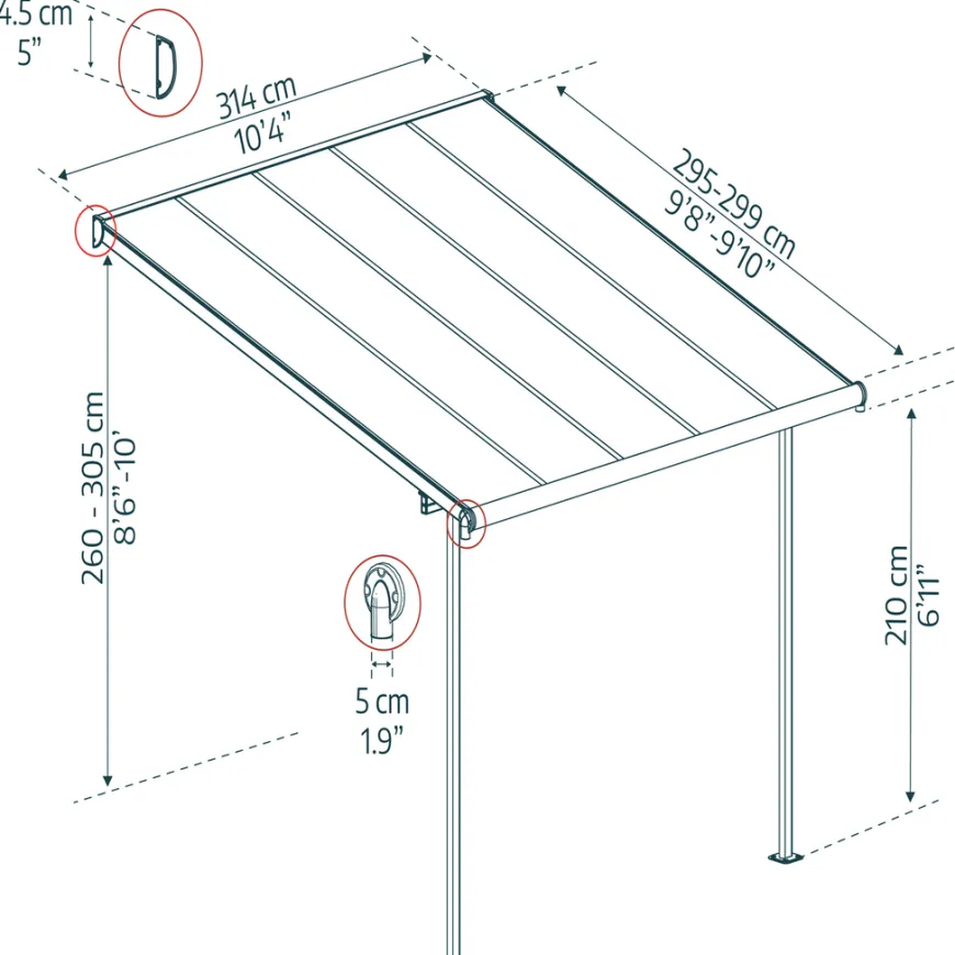 Canopia by Palram Sierra terrasseoverdækning 9,3 m²