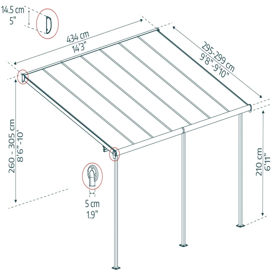 Canopia by Palram Sierra terrasseoverdækning 12,8 m²