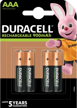 Duracell genopladelige batterier AAA 4-pk.