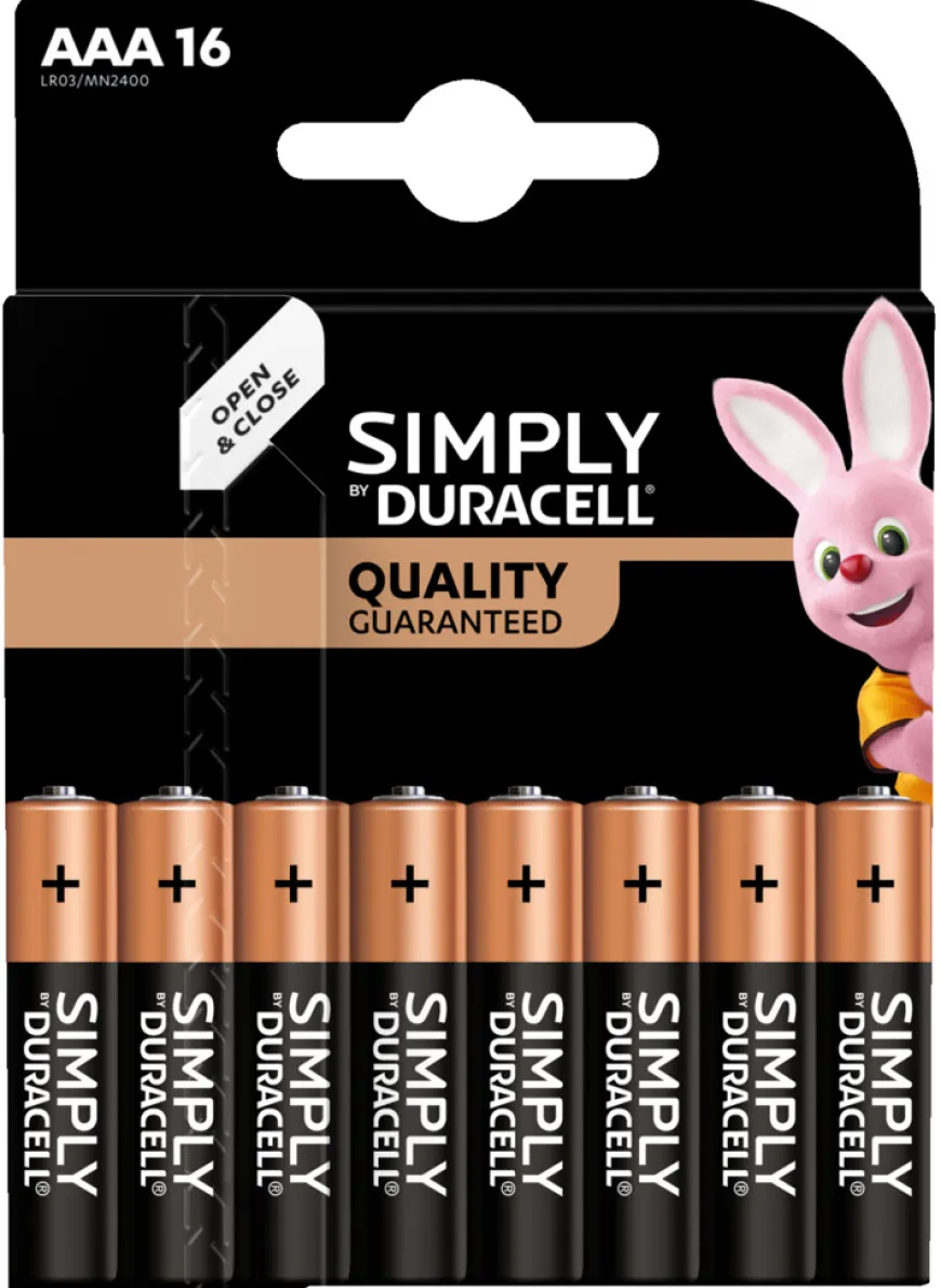 Duracell Simply AAA alkaline batterier 16-pk.