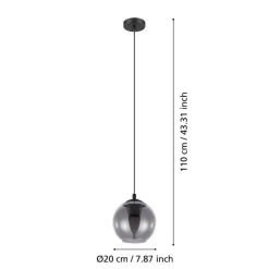 Eglo Ariscani pendel Ø20 cm sort