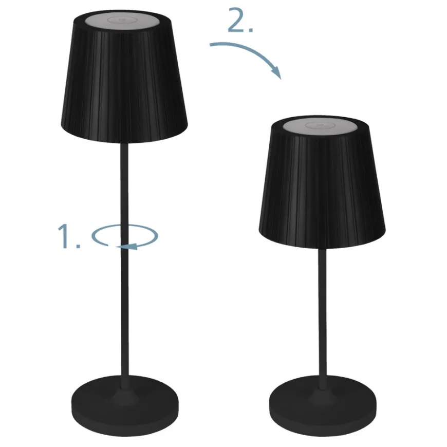 Eglo Cabozo bordlampe genopladelig sort