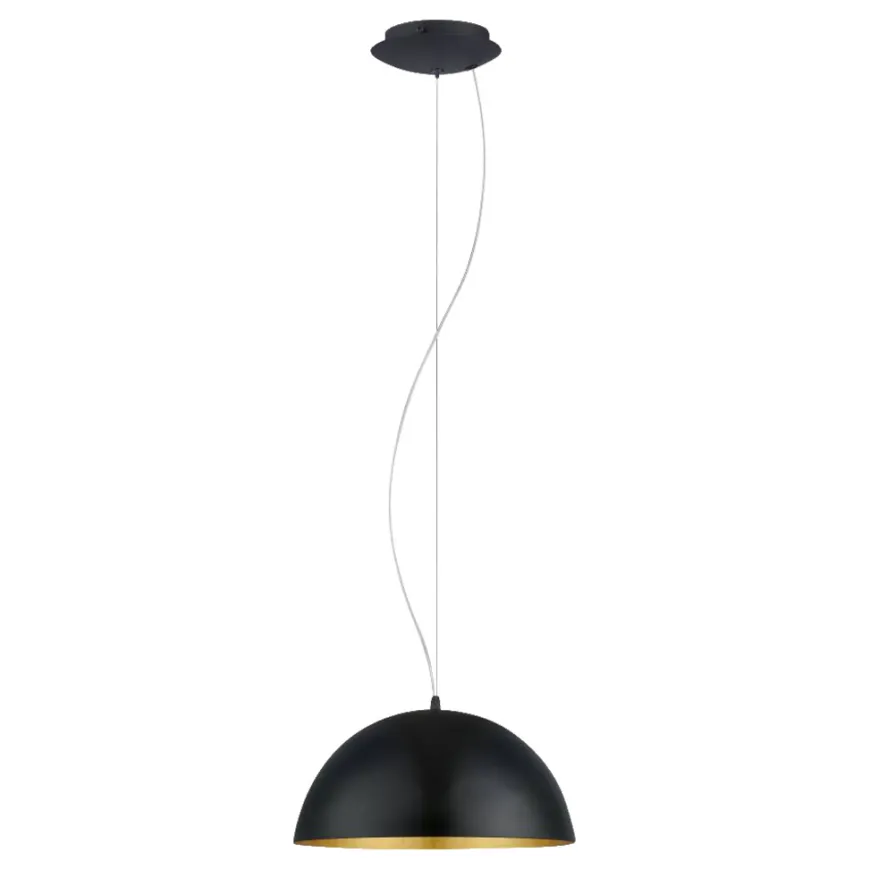 Eglo Gaetano 1 pendel Ø38 cm sort/guld Ø38 cm