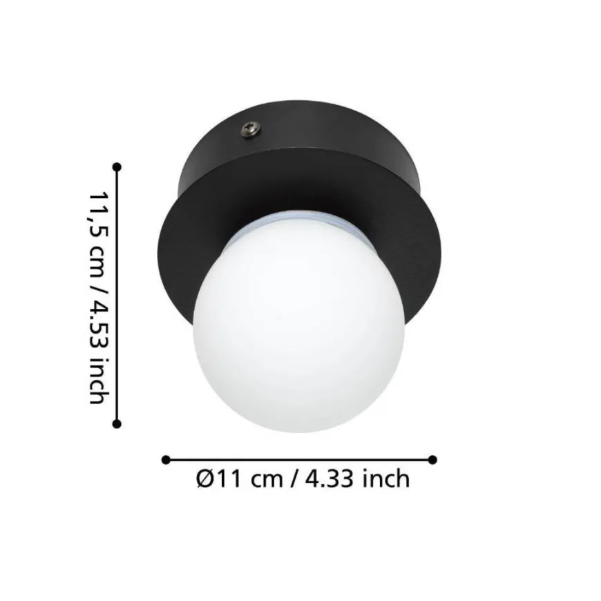 Eglo Mosiano loft- og væglampe sort/hvid Ø11 cm