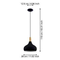 Eglo Sabinar pendel sort/brun Ø28 cm