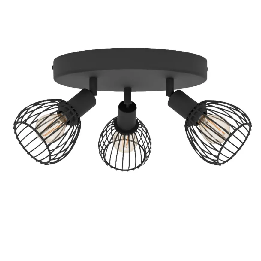Eglo Sonnino rondel spotlampe sort Ø25 cm