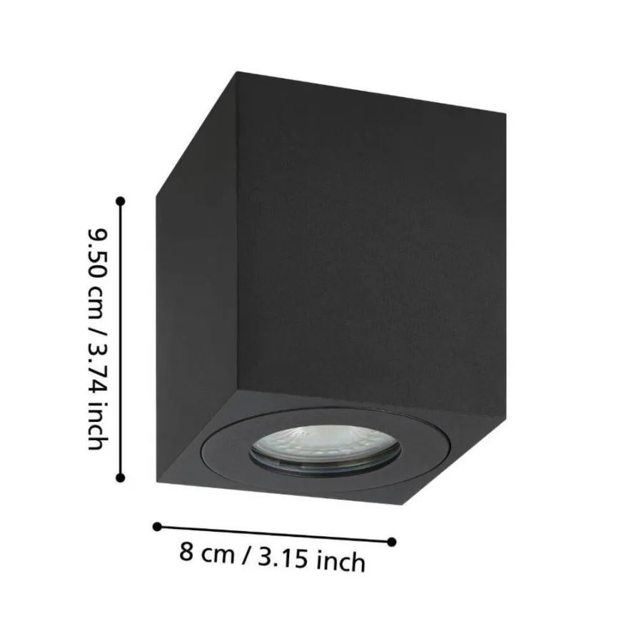 Eglo Torrecola loftlampe firkantet sort