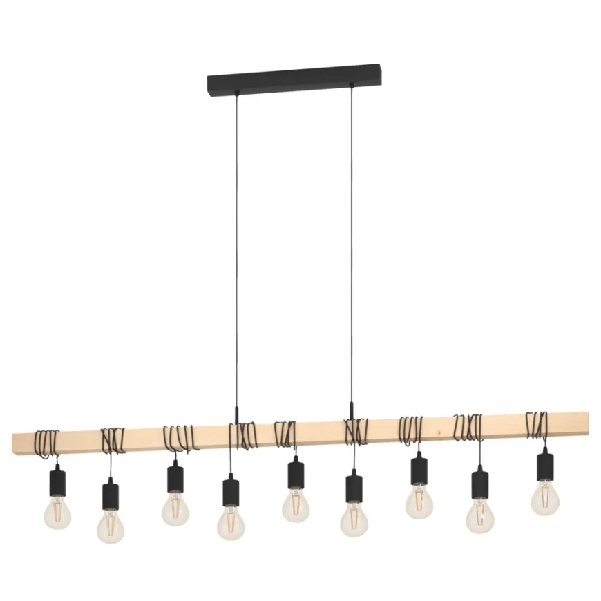 Eglo Townshend langbordspendel sort/brun 150 cm
