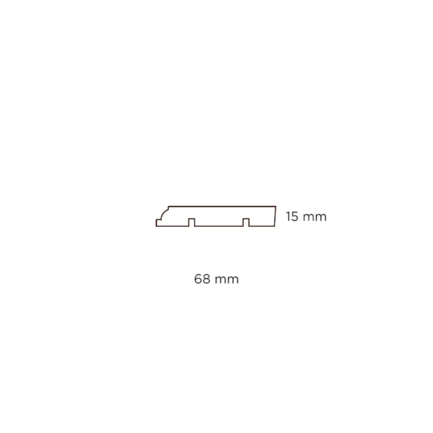 Fodliste almue hvid - 15 x 68 x 3600 mm