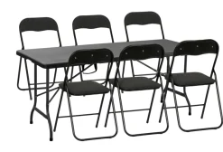 Foldebord metal/plast 180 x 75 cm sort