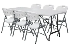 Foldebord stål/plast 180 x 75 cm hvid