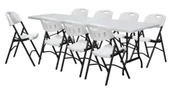 Foldebord stål/plast 240 x 70 cm hvid