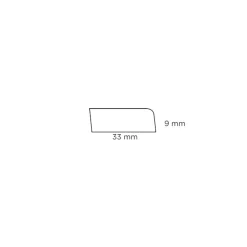 Forkantliste fyr - 1 rund kant - 9 x 33 x 3000 mm