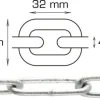Galvaniseret kæde langleddet Ø4 mm x 2 meter