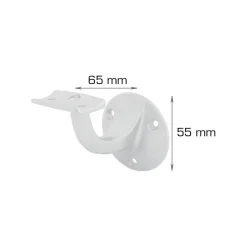 Gelænderbeslag 65 x 55 mm hvid