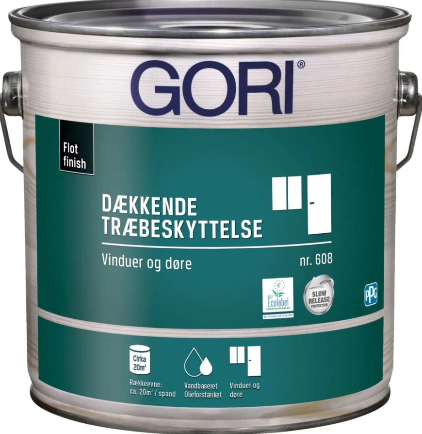 GORI 608 dækkende træbeskyttelse ren hvid 2,5 liter