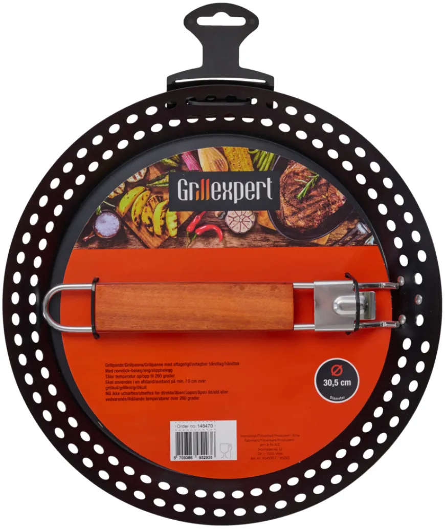 Grillpande 30,5 cm m/aftageligt håndtag - Grillexpert®