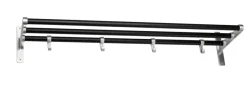 Habo Elegant hattehylde alu/sort 60 x 18,5 x 27 cm