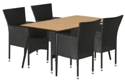Havebord Beijing sort/teak 148 x 85 cm - Sunlife®