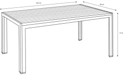 Havebord Havanna 205 x 90 cm i aluminium og nonwood - Sunlife®