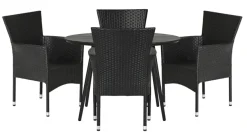 Havebord Madrid sort Ø110 cm - Sunlife®