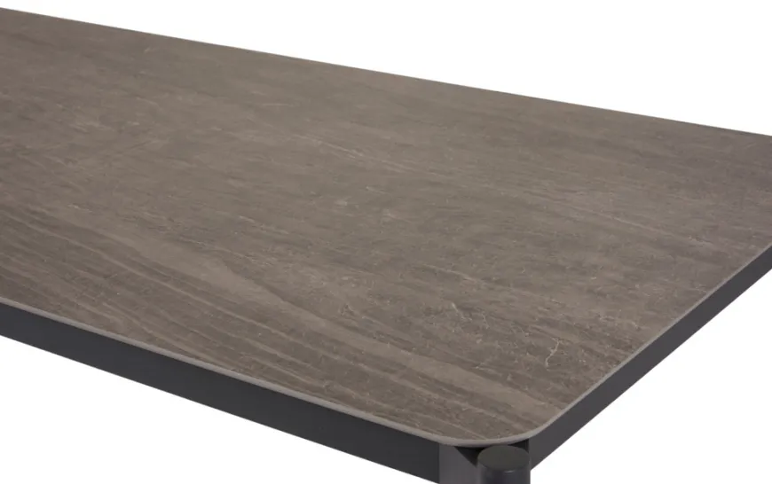 Havebord 205 x 104 cm i sort Grey Stone Look