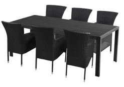 Havestol Bangkok i metal og sort polyrattan - Sunlife®