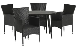 Havestol Bangkok i metal og sort polyrattan - Sunlife®