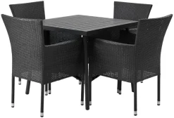Havestol Bangkok i metal og sort polyrattan - Sunlife®