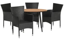 Havestol Bangkok i metal og sort polyrattan - Sunlife®