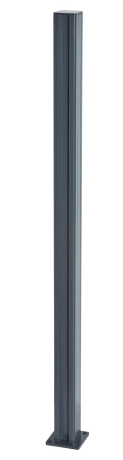 Hegnsstolpe panelhegn grå aluminium H95 cm