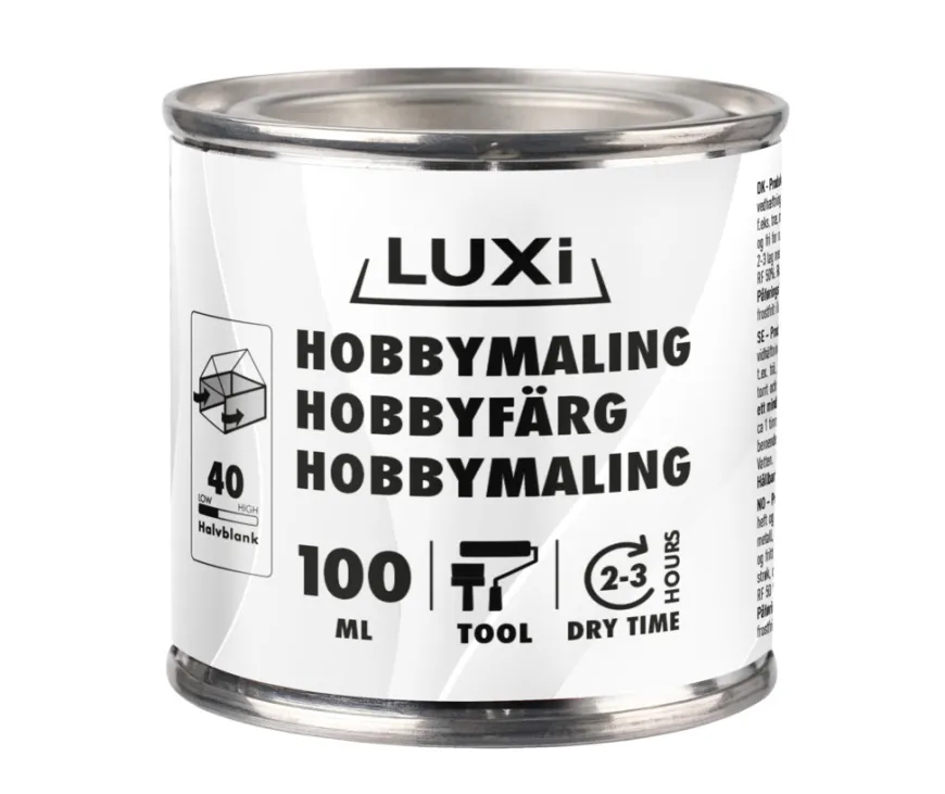 Hobbymaling sort 100 ml - LUXI®