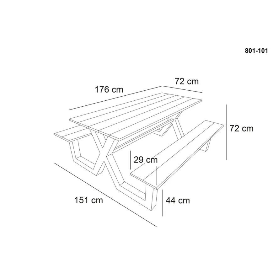 HORTUS X-model nonwood/alu 176 x 151 cm