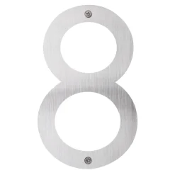 Husnummer 8 rustfrit stål 25 cm