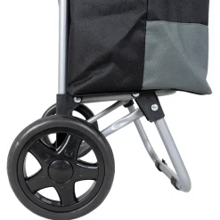 Indkøbstrolley med hjul sort/grå