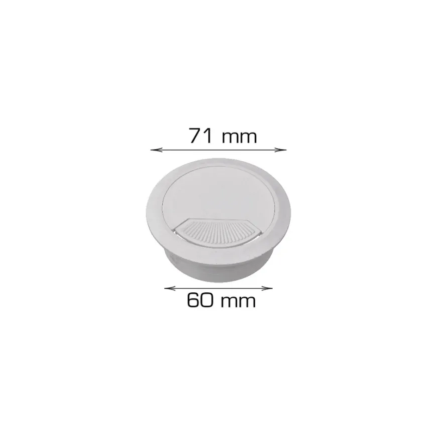 Kabelgennemføring hvid Ø60 mm