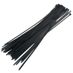 Kabelstrips 500 mm sort 50 stk. - Elworks
