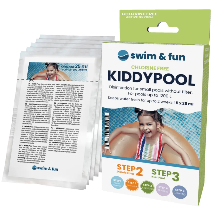 KiddyPool vandpleje til soppebassin 5 x 25 ml - Swim & Fun