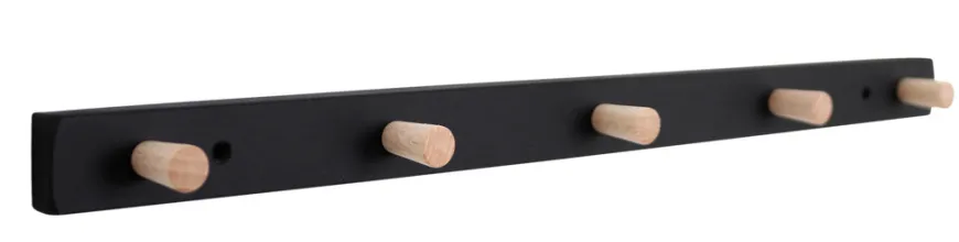 Knagerække sort/bøg 50 cm