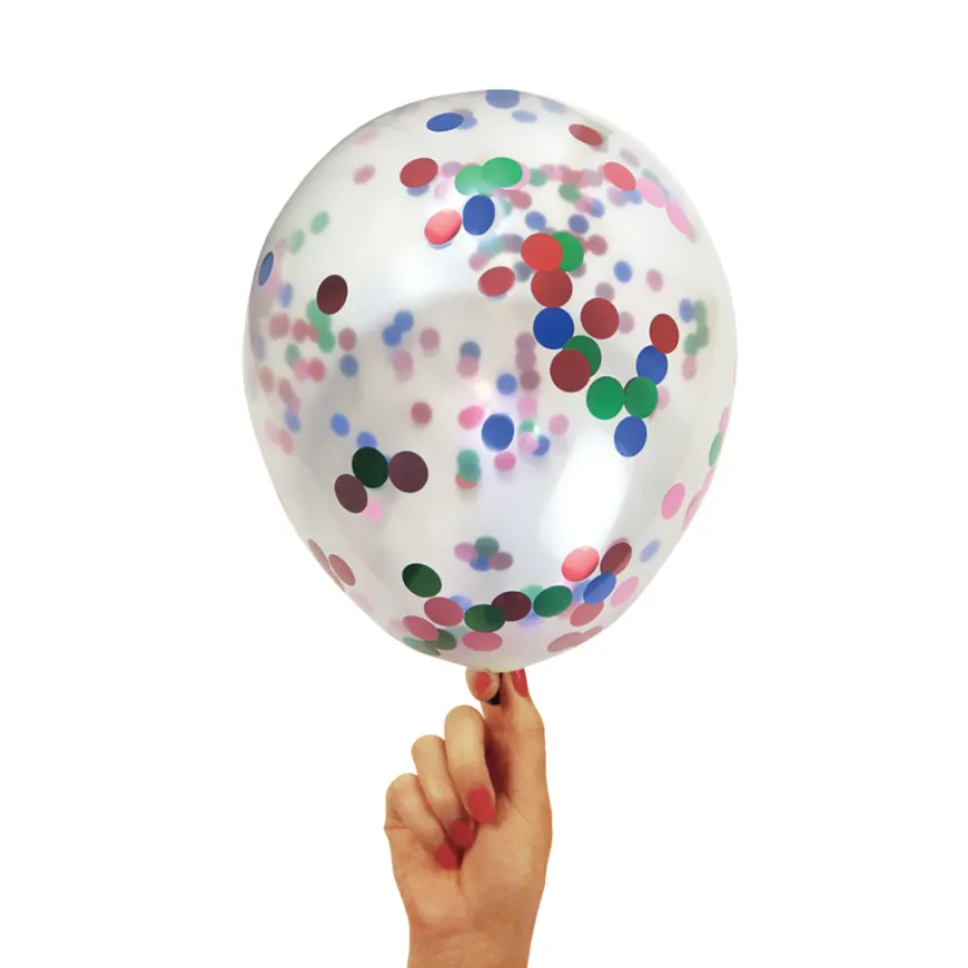 Konfettiballon multifarvet 30 cm 5 stk.