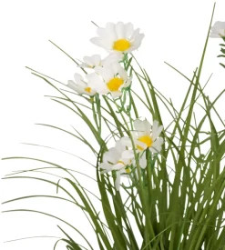 Kunstgræs med margueritblomster 50 cm