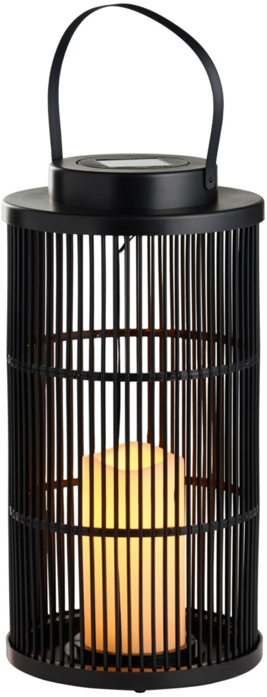 Lanterne med solceller sort Ø18 x 36 cm - Garden®