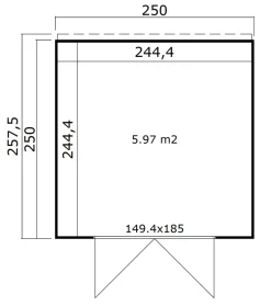 Lasita Maja redskabsrum Felix 2 250 x 250 cm